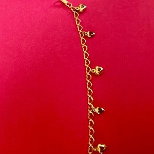 14k yellow gold heart bracelet